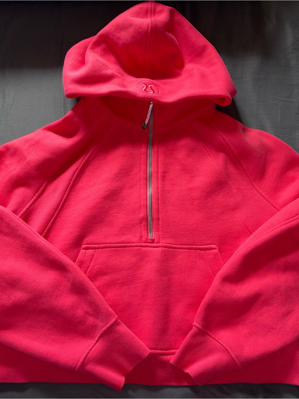 Lululemon Hot Pink Scuba Oversized Half-Hoodie